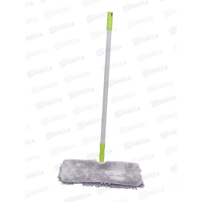 Швабра флеттер &quotУмничка&quot микрофибра+шенилл телескоп ручками 120см зеленая KD-8125 *24