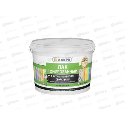 ЛАК воднодисперсионный тонированный бесцветный 2,5кг Л-С ЛАКРА ЛАК воднодисперсионный тонированный бесцветный 2,5кг Л-С ЛАКРА