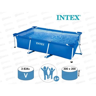 Бассейн 28272 (300х200х75см) каркасный прямоуг. INTEX Бассейн 28272 (300х200х75см) каркасный прямоуг. INTEX