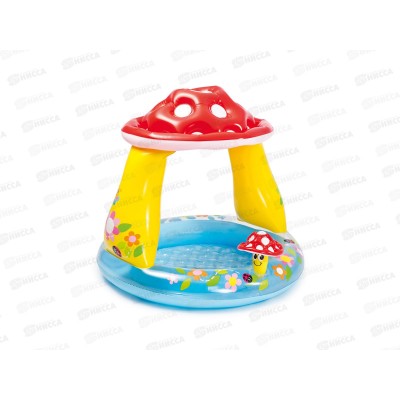 Бассейн 57114 (102х89см) Грибок с надувным дном и крышей 1-3лет INTEX *6 Бассейн 57114 (102х89см) Грибок с надувным дном и крышей 1-3лет INTEX *6