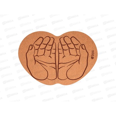 Коврик для бани и сауны "Ладони" пробковый 43*30см "Банные штучки" *12