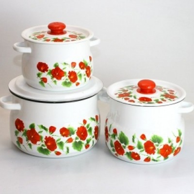 Набор №11 Рамо N11B60 3 предмета (4,0л и 5,5л и 8,0л) с декором на крышке Набор №11 Рамо N11B60 3 предмета (4,0л и 5,5л и 8,0л) с декором на крышке