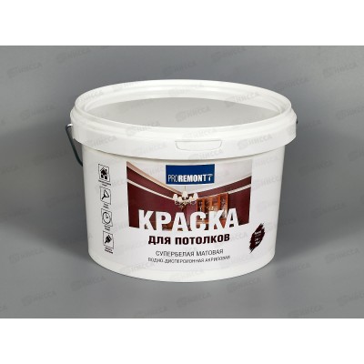 Краска для потолков PROREMONTT супербелая 3кг *144 Краска для потолков PROREMONTT супербелая 3кг *144