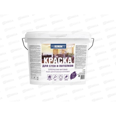 Краска для стен и потолков PROREMONTT супербелая 14кг *44 Краска для стен и потолков PROREMONTT супербелая 14кг *44