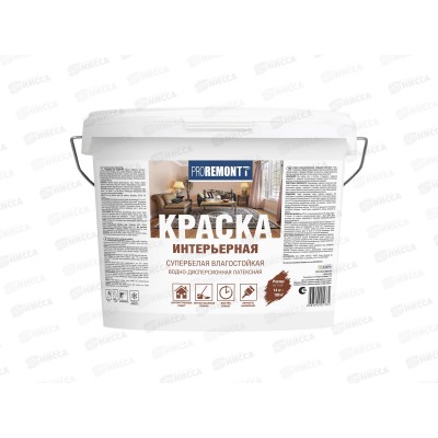 Краска интерьерная влагостойкая PROREMONTT супербелая 14кг *44