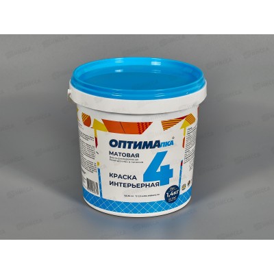Краска для стен и потолков Оптималка-4(интер) 1,4кг *8
