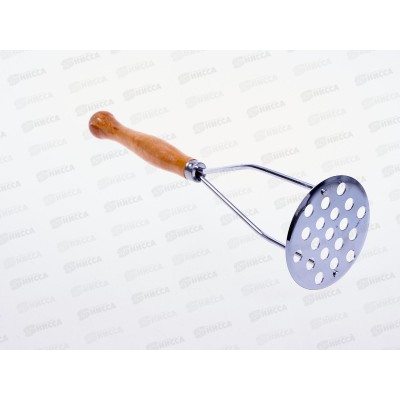 Картофелемялка круглая, деревянная ручка, 25см,  AL-7192 *240