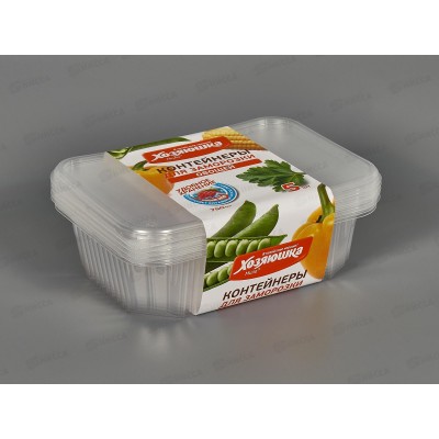 Контейнеры одноразовые Хозяюшка для заморозки универсальный. 0,75л 5шт *138