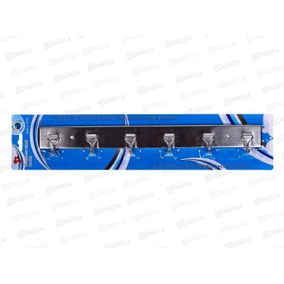 Крючок металлический на липучке, универсальный, планка 6 крючков, AL-6628 *96 Крючок металлический на липучке, универсальный, планка 6 крючков, AL-6628 *96