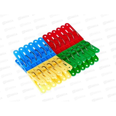 Прищепки из полимеров, набор 24шт 5.5х1.1 см., AL-104 *180