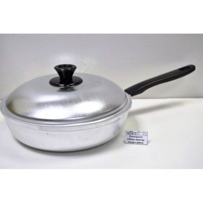 Сковорода 220мм металлическая крышка пластиковая ручка алюминевая МТ-027 Сковорода 220мм металлическая крышка пластиковая ручка алюминевая МТ-027