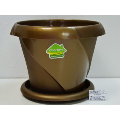 Кашпо &quotФлориана&quot 2,8л Д215 С386Золотой с поддоном *24