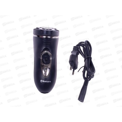 Бритва электрическая SA-5410BK 3 головки, триммер, сухое бритье АККУМУЛЯТОРНАЯ