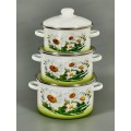 Набор кастрюль с рисунком РОМАШКОВОЕ ПОЛЕ 2-3076/6 (2л,3л,4л,)  *1