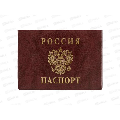 Обложка для паспорта ДПС 2203.Г-103 горизонтальная бордовая,  *36