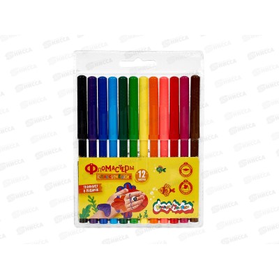 Фломастеры 12 цветов Каляка-Маляка, вентилируемый колпачок , блистер , ФКМ12 *12/240
