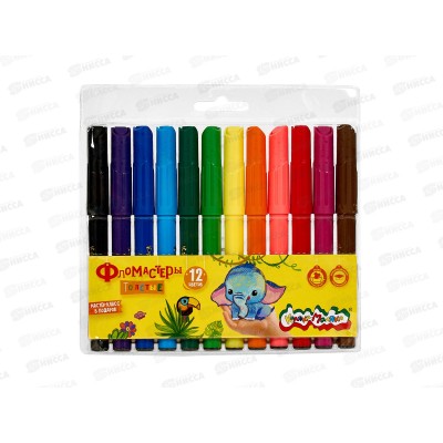Фломастеры 12 цветов Каляка-Маляка, толстые, блистер , ФТКМ12 *12/96 Фломастеры 12 цветов Каляка-Маляка, толстые, блистер , ФТКМ12 *12/96