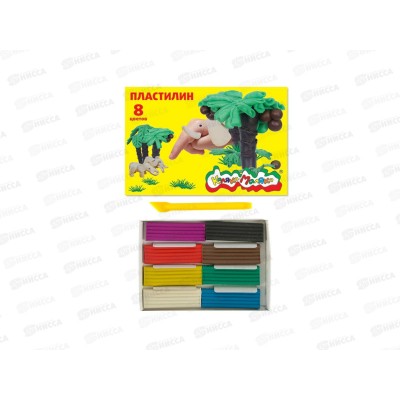 Пластилин  8 цветов 120 грамм Каляка-Маляка со стеком, ПКМ08 *48