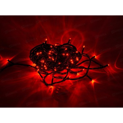 Гирлянда электрическая, новогодняя 9,3 м., 100 диодов, черный провод, цвет разноцветный 220В, 50Гц, AL-3724-1 *100