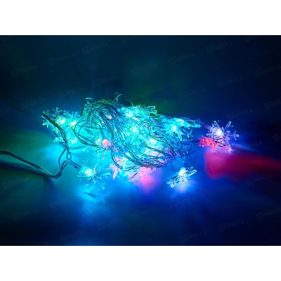 Гирлянда электрическая, новогодняя 4,5 м., 28 диодов, прозрач. провод, разноцв., 220В, 50Гц, AL-3751 *100