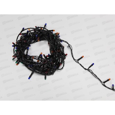 Гирлянда электрическая, новогодняя 5,5 м., 140 ламп, черный провод, разноцв., 220В, 50Гц, AL-8007-3 *100 Гирлянда электрическая, новогодняя 5,5 м., 140 ламп, черный провод, разноцв., 220В, 50Гц, AL-8007-3 *100