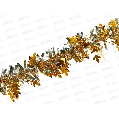 Новогоднее украшение: Мишура, 8см. х 2м., AL-8017 золото+серебро*360