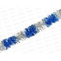 Новогоднее украшение: Мишура, 5см. х 2м., AL-8101 синий+серебро*600
