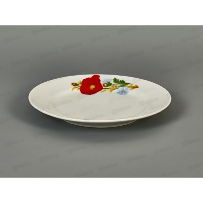 Тарелка мелкая 170мм фарфор Идиллия Маки красные 4С0328 *20