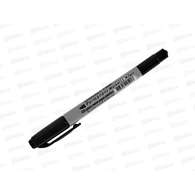 Маркер CROWN 2-х сторонний  перманентный 2мм/1мм, черный, P-800W *12/1152 Маркер CROWN 2-х сторонний  перманентный 2мм/1мм, черный, P-800W *12/1152