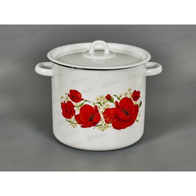 Кастрюля 5,5л цилиндрическая декорированная Маки с петлей С1617*67 *4