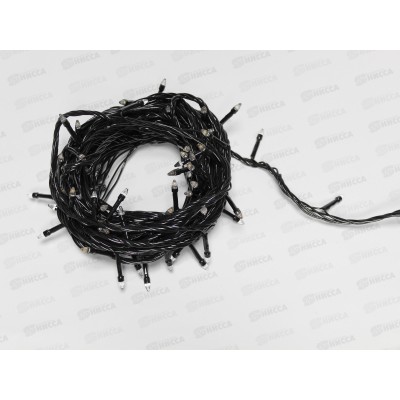 Гирлянда электрическая, новогодняя 9,3 м.100 диодов, черный провод,(Шампань) белый цв., 220В, 50Гц, AL-3725-1 *100 Гирлянда электрическая, новогодняя 9,3 м.100 диодов, черный провод,(Шампань) белый цв., 220В, 50Гц, AL-3725-1 *100