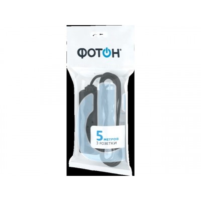 Удлинитель ФОТОН 10-53 (1*3)  5м 10А черный *3/20