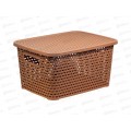 Ящик РОТАНГ с крышкой 370*280*190 бежевый ротанг М2375 *6 Ящик РОТАНГ с крышкой 370*280*190 бежевый ротанг М2375 *6