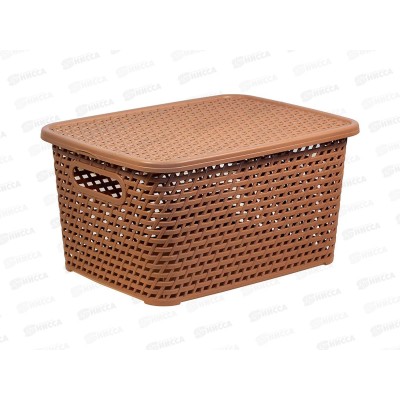 Ящик РОТАНГ с крышкой 370*280*190 бежевый ротанг М2375 *6 Ящик РОТАНГ с крышкой 370*280*190 бежевый ротанг М2375 *6