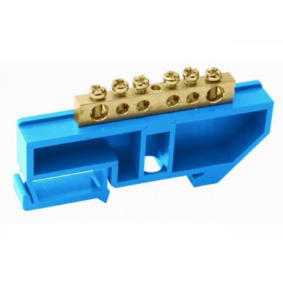 Шина нулевая "N" с изолятором на DIN-рейку 8*12мм 12групп, 0033 *20 Шина нулевая "N" с изолятором на DIN-рейку 8*12мм 12групп, 0033 *20