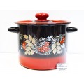 Кастрюля 3,5л цилиндрическая  декорированная красно-черная  С1612.38 *4