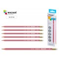 Карандаш чернографитный с ластиком MAZARI Naxos R, HB, пластиковый , M-6104 *12/72/1152