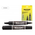 Маркер MAZARI Duo перманентный  двусторонний , 2/6мм, черный, M-5003 *12/480