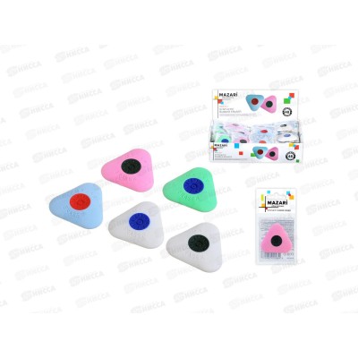 Ластик MAZARI Radius T, цветной треугольник, 36мм, пластиковый держатель, M-6753 *48/384/768 Ластик MAZARI Radius T, цветной треугольник, 36мм, пластиковый держатель, M-6753 *48/384/768