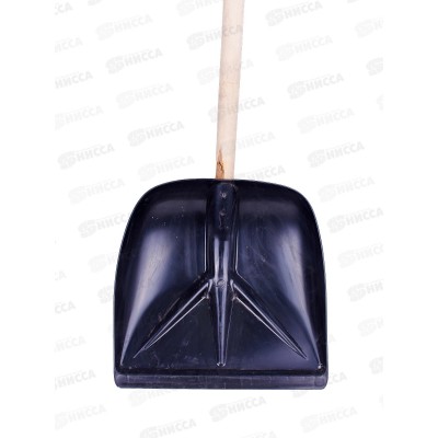 Лопата снеговая Черная с черенком 400*400 ИНТ *3 Лопата снеговая Черная с черенком 400*400 ИНТ *3