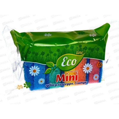 ECO LINE губки для посуды МИНИ 5шт *60