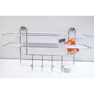 Полка в ванну 4 крючка хром АЛТ/АМ12С 21814 Полка в ванну 4 крючка хром АЛТ/АМ12С 21814