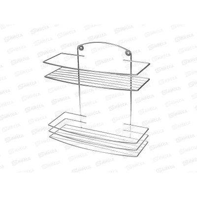Полка настенная 2-х ярусная хром АЛТ 46С 90258*4 Полка настенная 2-х ярусная хром АЛТ 46С 90258*4