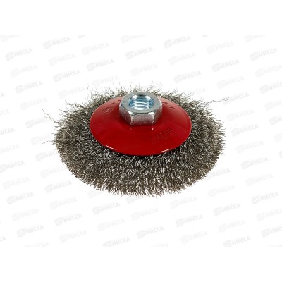 Щетка-крацовка 100 коническая  для Угловой Шлифовальной Машины, стальная. витая проволка.2302031