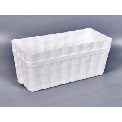 Ящик для цветов "Изюминка" 6л с поддоном (прямоугольный) белый М3354 *24 Ящик для цветов "Изюминка" 6л с поддоном (прямоугольный) белый М3354 *24