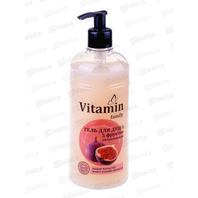 Vitamin Famili гель для душа 5 фруктов Увлажняющий 650мл *12 Vitamin Famili гель для душа 5 фруктов Увлажняющий 650мл *12