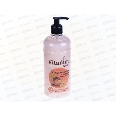 Vitamin Famili гель для душа 5 злаков Питательный 650мл *12