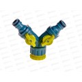 Разветвитель 2-х канальный, штуц, 3/4&quot-1/2&quot регулируемый пластик 169-001