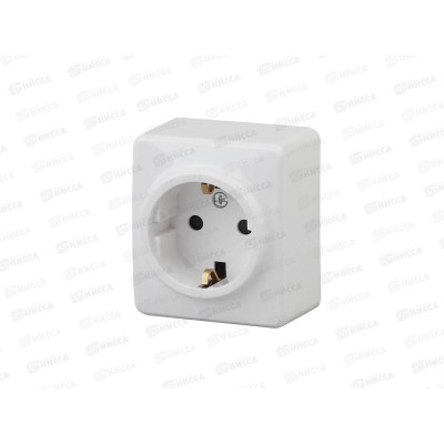 Розетка Эра открытой установки, 2P+Е Schuko,16АХ-250В белый, 11-2203-01 *16 Розетка Эра открытой установки, 2P+Е Schuko,16АХ-250В белый, 11-2203-01 *16