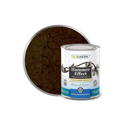 ЭМАЛЬ ЛАКРА с молотковым эффектом Коричневая 0,8 кг *6 ЭМАЛЬ ЛАКРА с молотковым эффектом Коричневая 0,8 кг *6